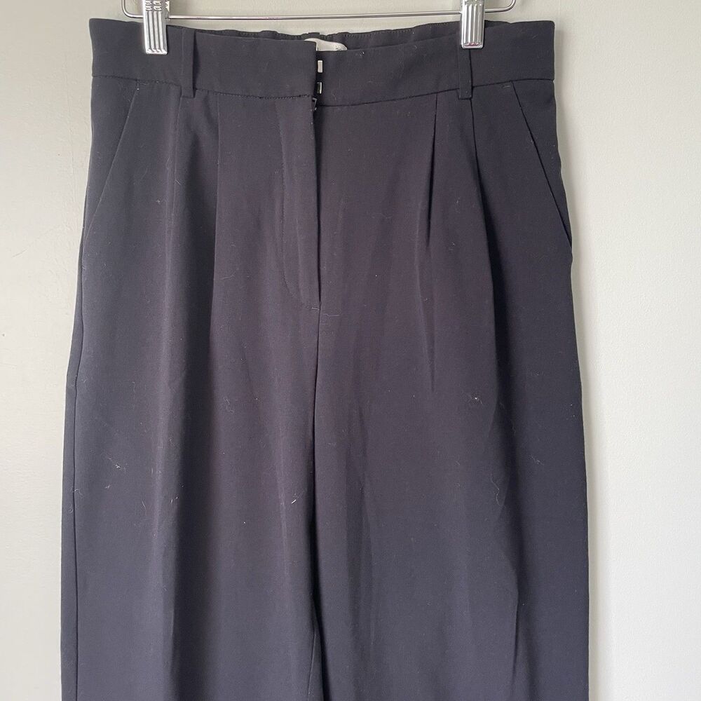 Abercrombie & Fitch High-Rise Wide Leg Dress Pants Navy Blue Pleated Size 6 - Picture 3 of 13